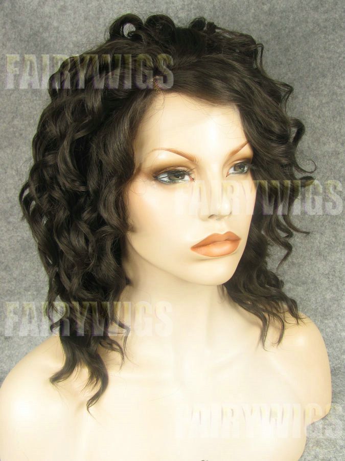 Exquisite Medium Sepia Female Wavy Lace Front Hair Wig 14 Inch
