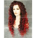 Hot Long Red Female Wavy Lace Front Hair Wig 22 Inch