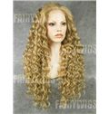 Dainty Long Blonde Female Wavy Lace Front Hair Wig 24 Inch