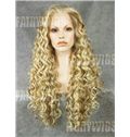 Noble Long Blonde Female Wavy Lace Front Hair Wig 22 Inch