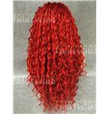 Classic Long Red Female Wavy Lace Front Hair Wig 22 Inch