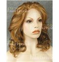Medium Brown Female Wavy Lace Front Hair Wig 14 Inch