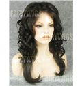 Custom Super Charming Long Black Female Wavy Lace Front Hair Wig 22 Inch