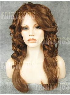 Quality Wigs Long Brown Female Wavy Lace Front Hair Wig