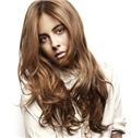 Cheap Long Brown Female Wavy Celebrity Hairstyle 22 Inch