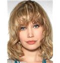Newest Medium Blonde Female Wavy Celebrity Hairstyle 14 Inch