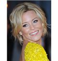 Lustrous Short Blonde Female Wavy Celebrity Hairstyle 12 Inch