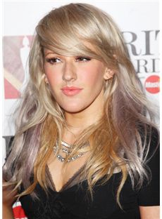 Modern Long Blonde Female Wavy Celebrity Hairstyle 20 Inch 