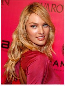 Multi-function Long Blonde Female Wavy Celebrity Hairstyle 20 Inch