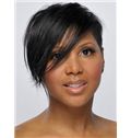 Classic Short Black Female Straight Celebrity Hairstyle 10 Inch