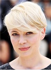 Classic Short Blonde Female Straight Celebrity Hairstyle 6 Inch 