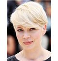 Classic Short Blonde Female Straight Celebrity Hairstyle 6 Inch 