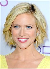 Top-rated Short Blonde Female Wavy Celebrity Hairstyle 12 Inch