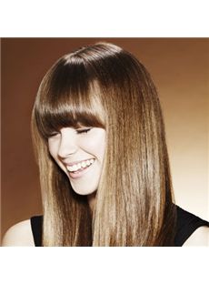 Trendy Long Brown Female Straight Vogue Wigs 20 Inch