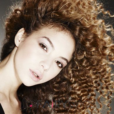 Concise Medium Brown Female Curly Vogue Wigs 18 Inch