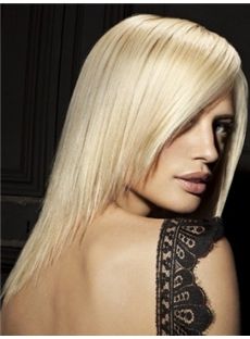 Sparkling Medium Blonde Female Straight  Wigs 18 Inch