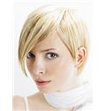 Affordable Short Blonde Female Straight Vogue Wigs 8 Inch