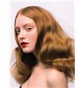 Simple Medium Blonde Female Wavy Vogue Wigs 18 Inch