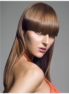 Sparkle Medium Brown Female Straight Vogue Wigs 18 Inch