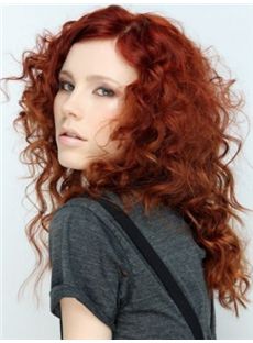 Discount Long Red Female Wavy Vogue Wigs 20 Inch