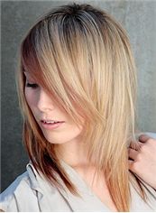 Stunning Medium Blonde Female Straight Vogue Wigs 16 Inch