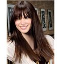 European Style Long Sepia Female Straight Vogue Wigs 20 Inch