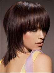 Sparkling Medium Sepia Female Straight Vogue Wigs 14 Inch