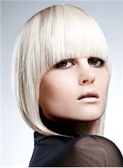 Fabulous Short Blonde Female Straight Vogue Wigs 12 Inch