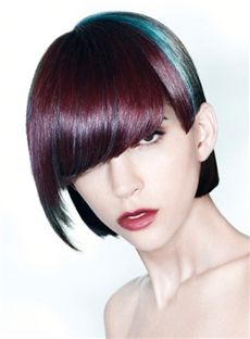Lovely Short Colored Female Straight Vogue Wigs 10 Inch