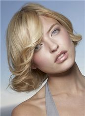 Multi-function Short Blonde Female Wavy Vogue Wigs 12 Inch