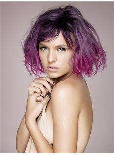 Fantastic Short Colored Female Wavy Vogue Wigs 12 Inch