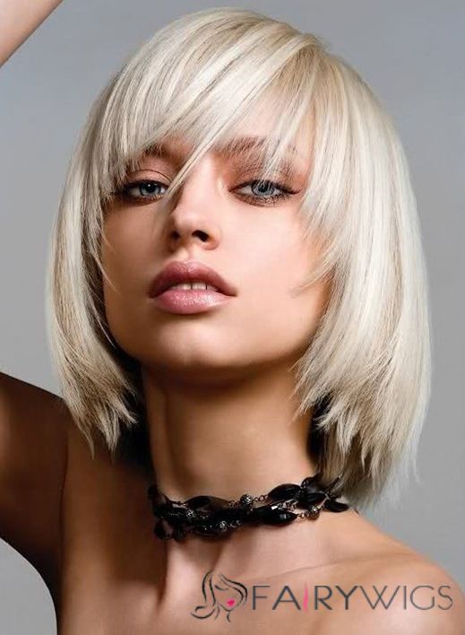 Discount Short Blonde Female Straight Vogue Wigs 12 Inch