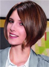 Sketchy Short Brown Female Straight  Wigs 12 Inch