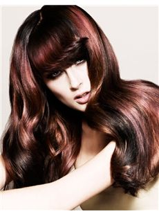 Super Smooth Long Red Female Wavy Vogue Wigs 20 Inch