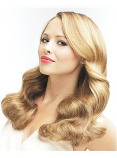 Grand Medium Blonde Female Wavy Vogue Wigs 16 Inch