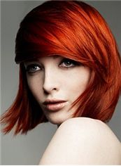 Fantastic Short Red Female Straight Vogue Wigs