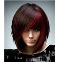 Lustrous Medium Red Female Straight Vogue Wigs 14 Inch