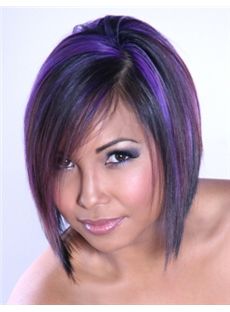 New Impressive Short Colored Female Straight  Wigs 12 Inch