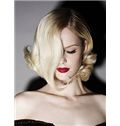 Lustrous Short Blonde Female Wavy Vogue Wigs 12 Inch