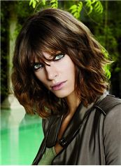 Mysterious Short Brown Female Wavy Vogue Wigs 12 Inch