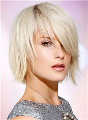 Beautiful Short Blonde Female Straight Vogue Wigs 12 Inch