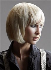 Simple Short Blonde Female Straight Vogue Wigs 12 Inch