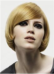 The Fresh Short Blonde Female Wavy Vogue Wigs 10 Inch