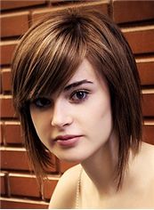 Special Cool Short Brown Female Straight Vogue Wigs 12 Inch