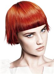 Unique Short Red Female Straight Vogue Wigs 8 Inch