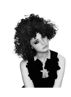 Discount Short Sepia Female Curly Vogue Wigs 10 Inch