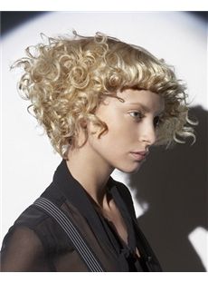Sale Wigs Short Blonde Female Wavy Vogue Wigs 10 Inch