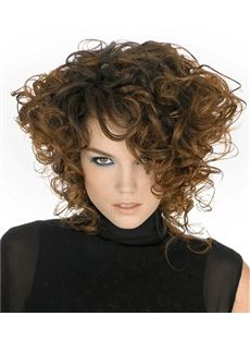 Special Cool Medium Brown Female Wavy Vogue Wigs 14 Inch