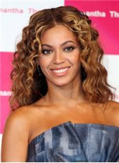 Ingenious Medium Brown Female Beyonce Knowles Wavy Celebrity Hairstyle 16 Inch