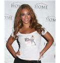 Personalized Long Brown Female Beyonce Knowles Wavy Celebrity Hairstyle 20 Inch